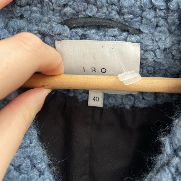 IRO Daney Light Blue Looped Knit Zip Jacket - Picture 11 of 15